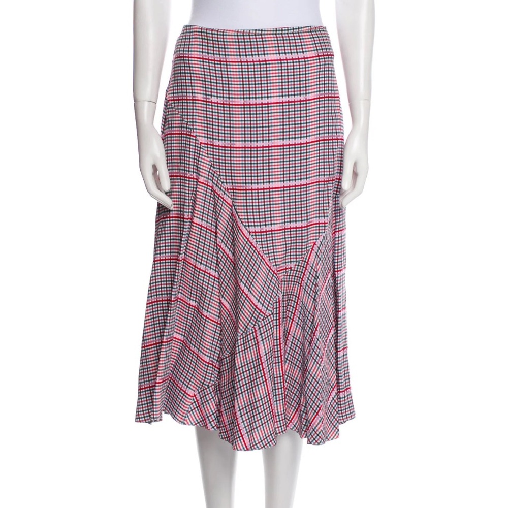 Prabal Gurung Plaid Print Midi Length Skirt